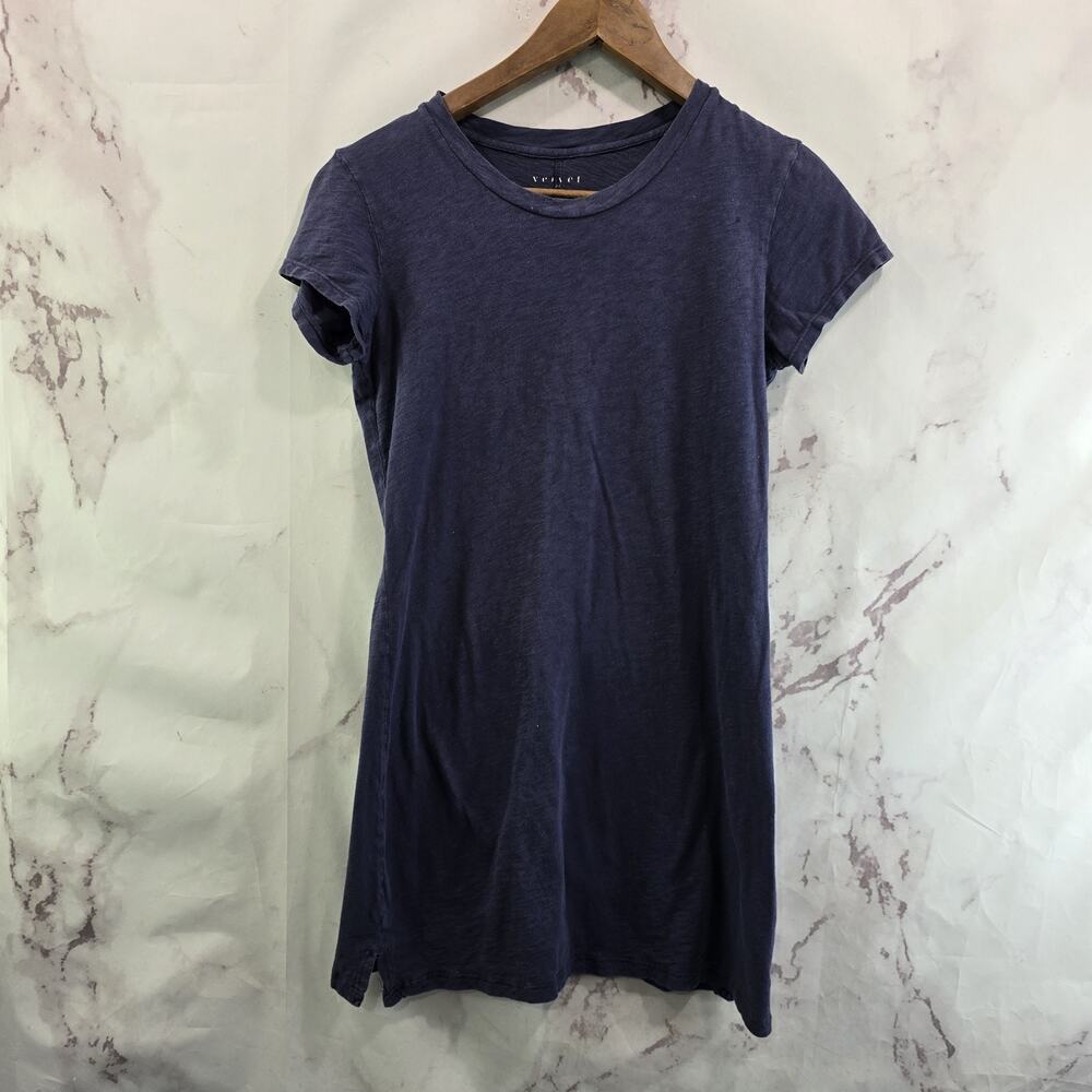 Velvet Graham Spencer Dress Womens Small Blue T Shirt Knit Mini Short Sleeve